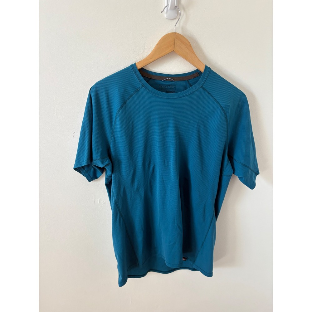 Patagonia Capilene Lightweight Baselayer Short Sleeve Shirt Teal Blue Mens M